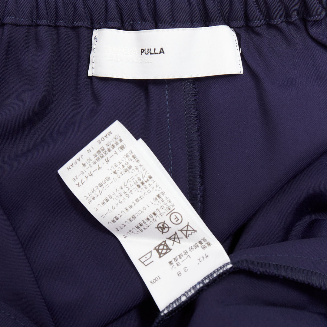 TOGA PULLA navy rayon western decorative buckles rolled hem wide pants IT38 XS