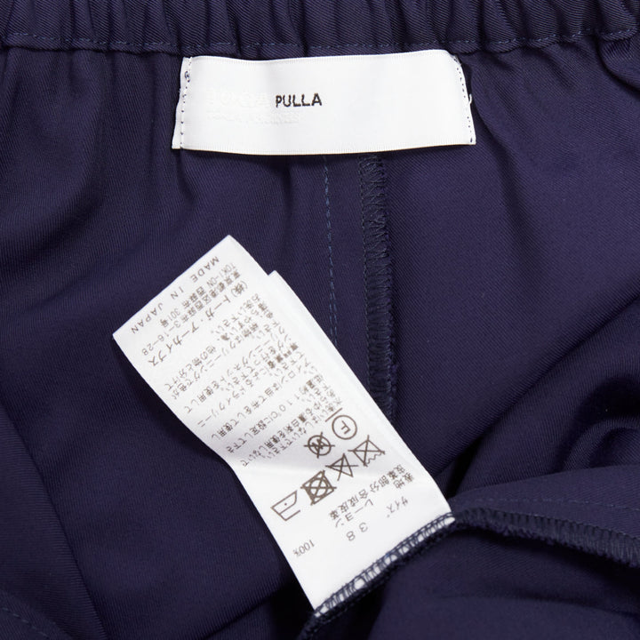 TOGA PULLA navy rayon western decorative buckles rolled hem wide pants IT38 XS