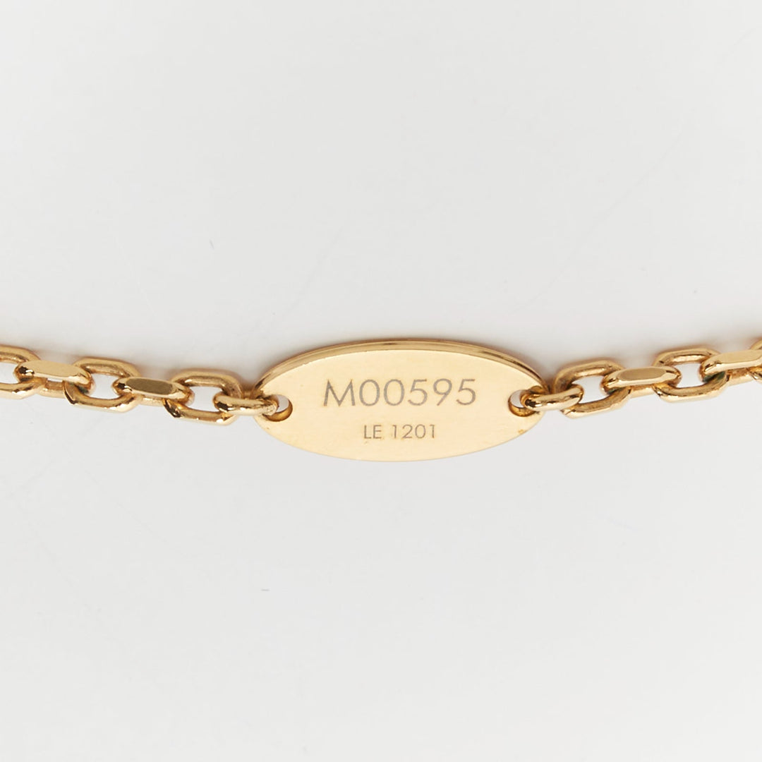 LOUIS VUITTON 2022 Year of Tiger Limited Edition gold blue eyes lock necklace