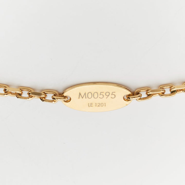 LOUIS VUITTON 2022 Year of Tiger Limited Edition gold blue eyes lock necklace