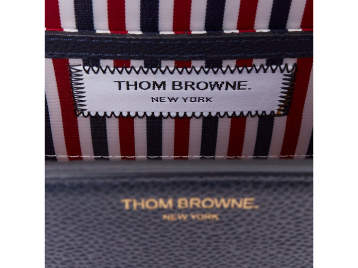 THOM BROWNE Mini Mrs Thom red white navy calfskin stripe detail top handle bag