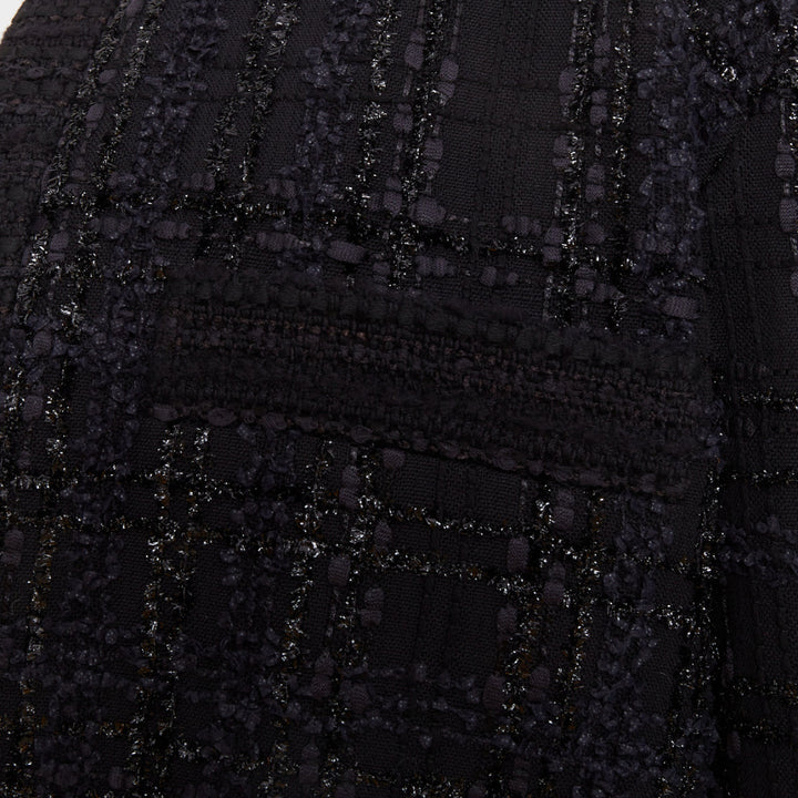 ALEXANDRE VAUTHIER COUTURE AW2019 Runway black metallic tweed cropped jacket