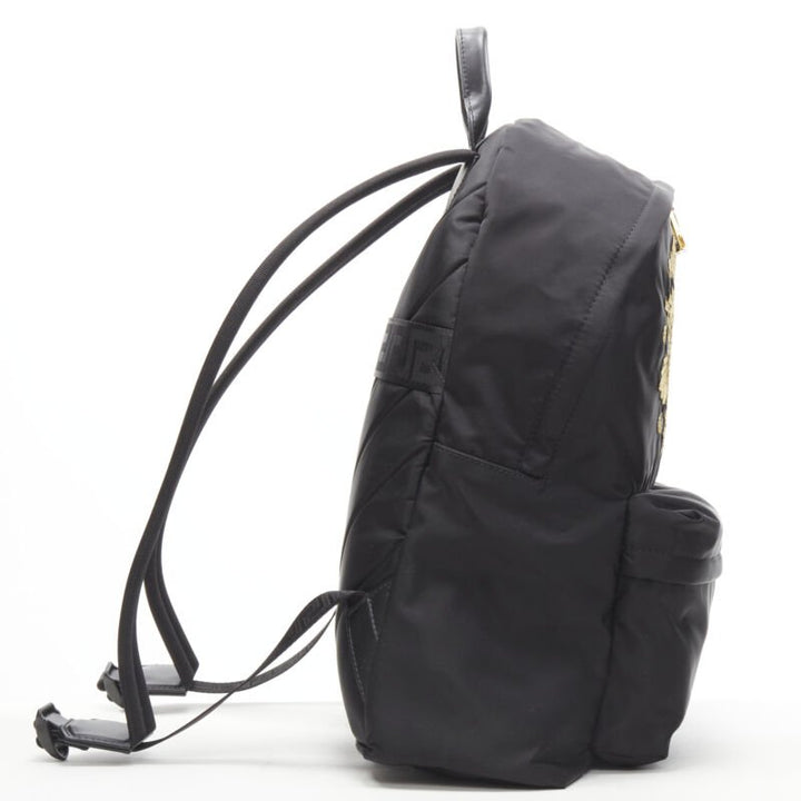VERSACE Medusa Western Starburst embroidered black nylon backpack