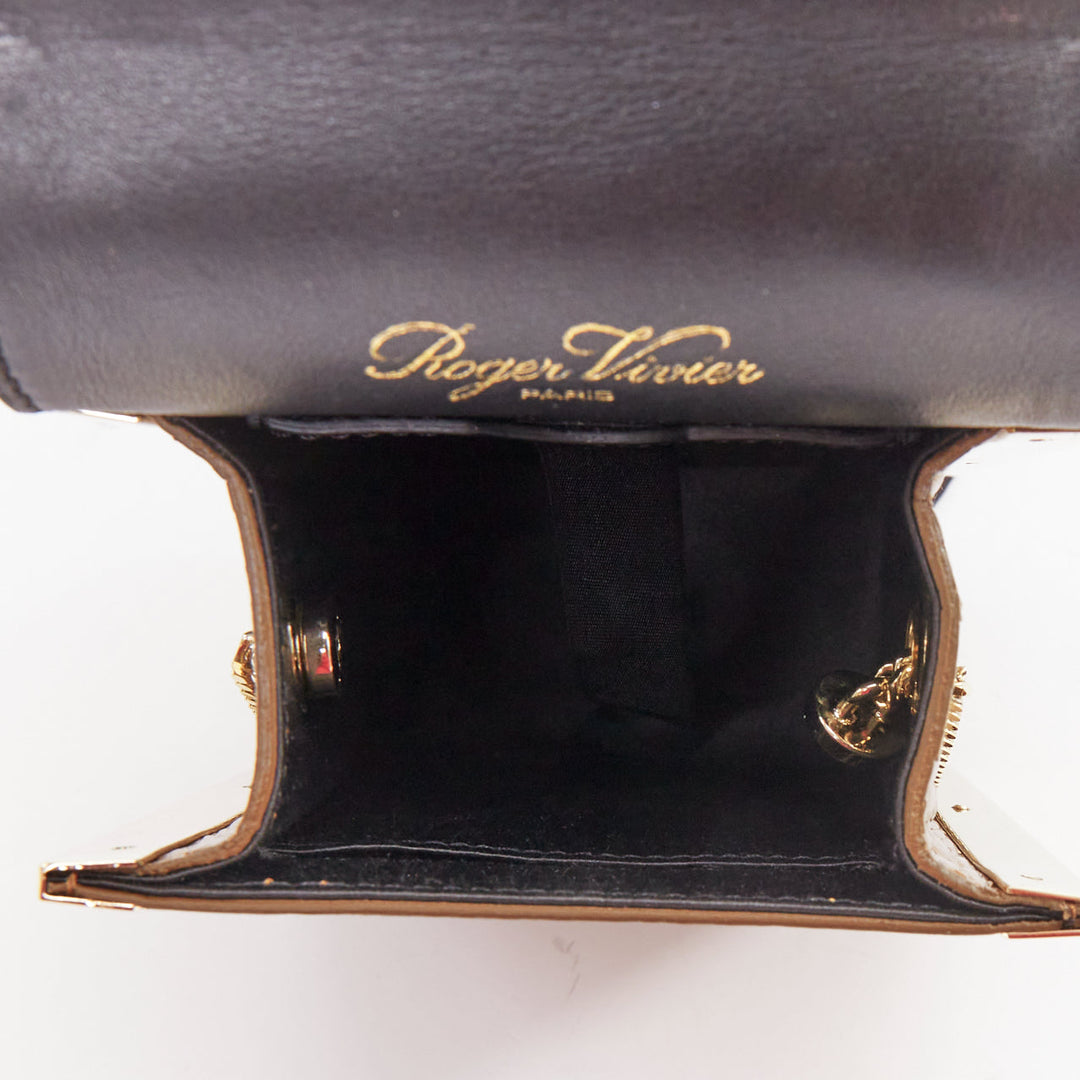 ROGER VIVIER 2017 Boite De Nuitmetallic gold envelope box tassel clutch bag