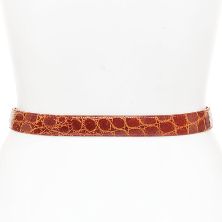 rare PATRICIA VON MUSULIN Vintage 1990s Heart Buckle scaled leather waist belt