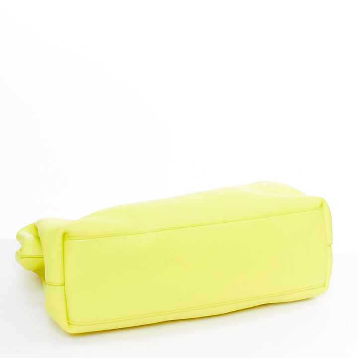 BOTTEGA VENETA Medium Point Seagrass yellow smooth leather triangle handle bag