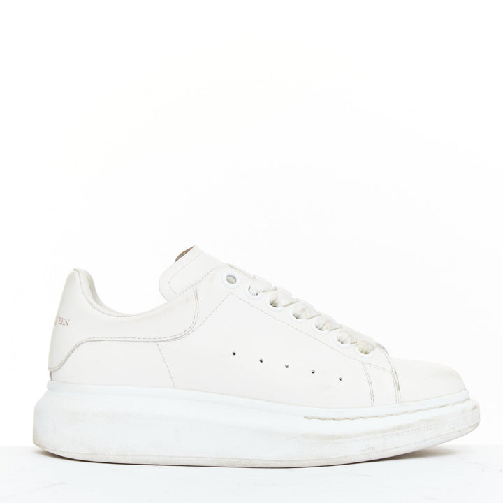 ALEXANDER MCQUEEN Oversized white leather logo exagerrated sole sneakers EU35.5
