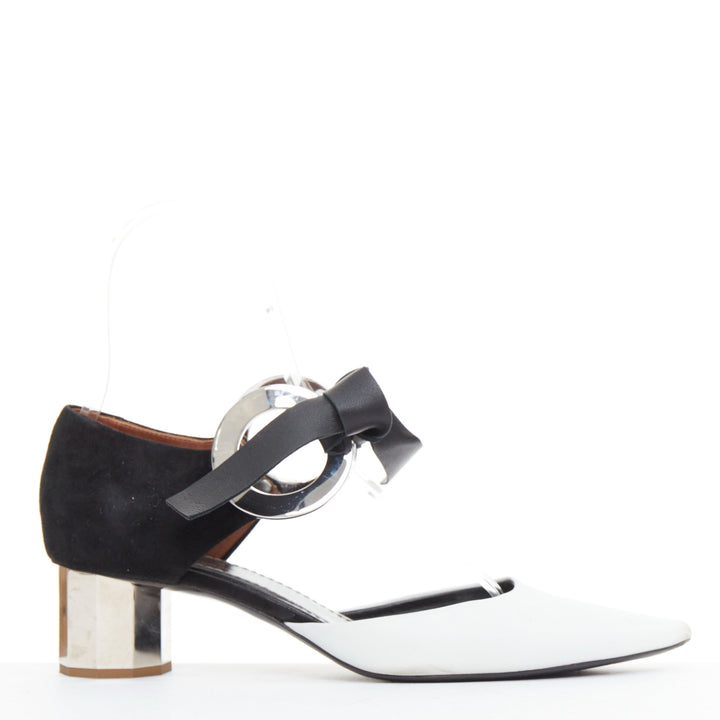 PROENZA SCHOULER 2016 bicolor black white grommet metal heels EU36