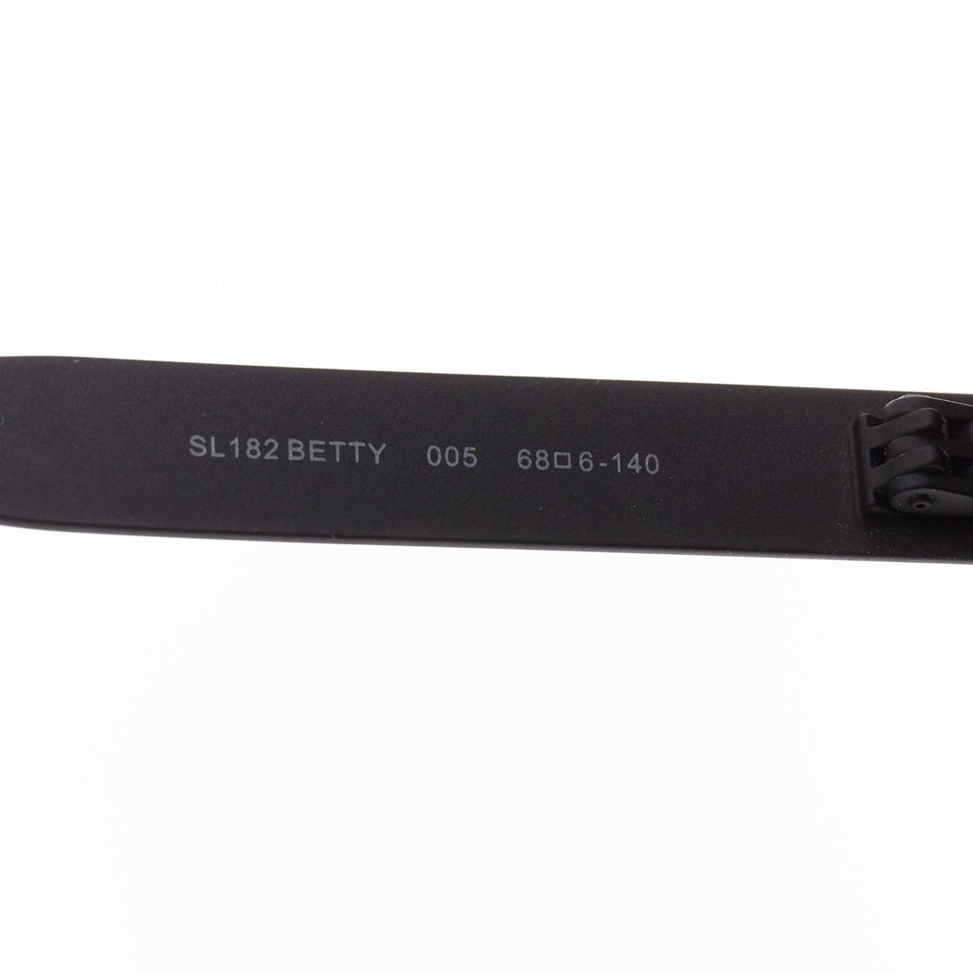 SAINT LAURENT SL182 Betty black matte surface rectangular shield sunglasses