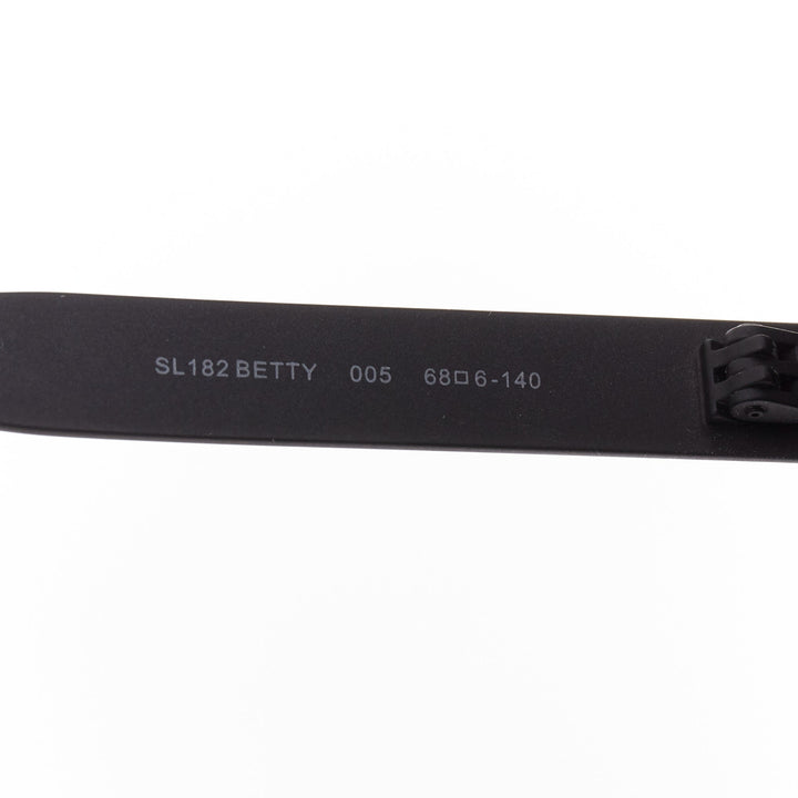 SAINT LAURENT SL182 Betty black matte surface rectangular shield sunglasses
