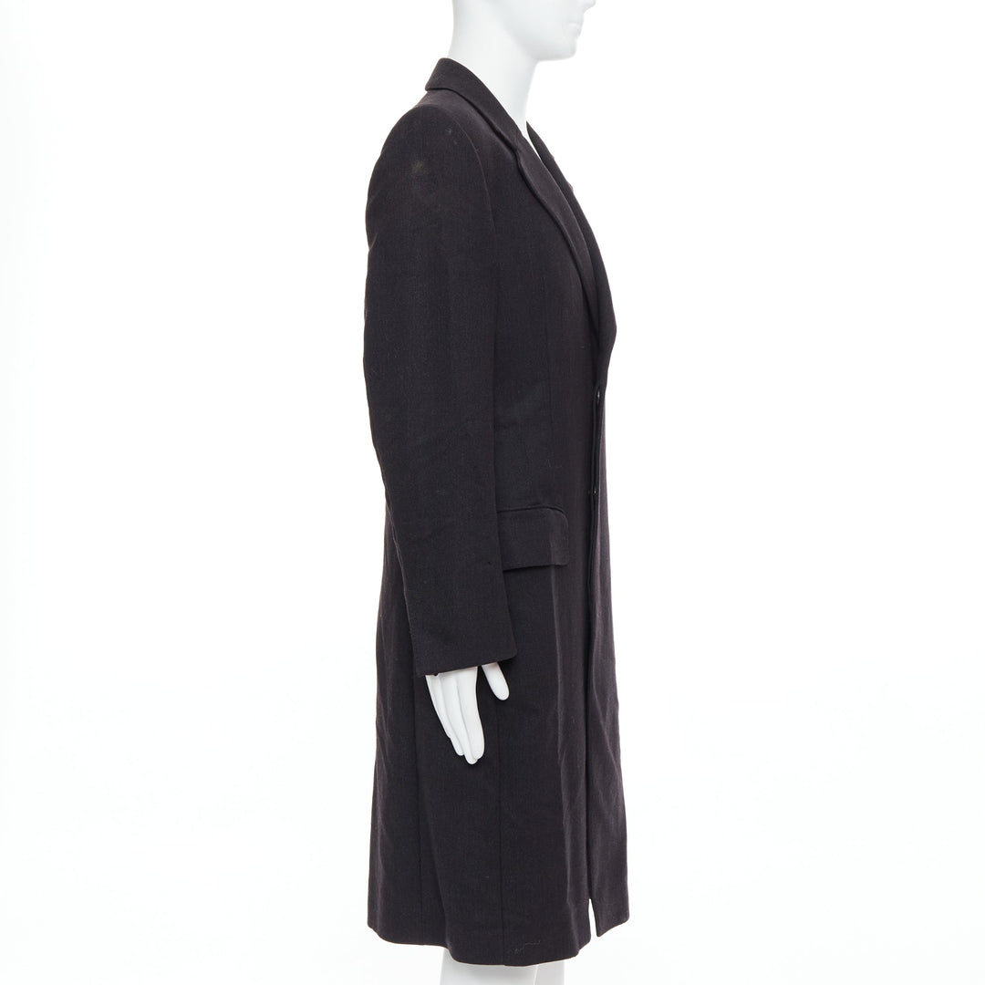 YVES SAINT LAURENT Rive Gauche Vintage grey 100% wool oversized coat FR48 M