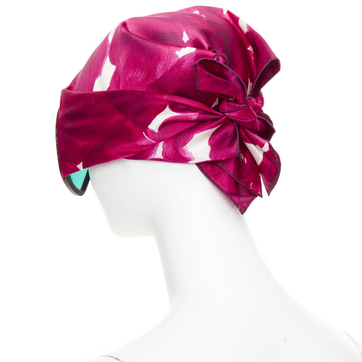 rare PRADA 2025 Runway bug eye green lens floral silk headscarf sunglasses
