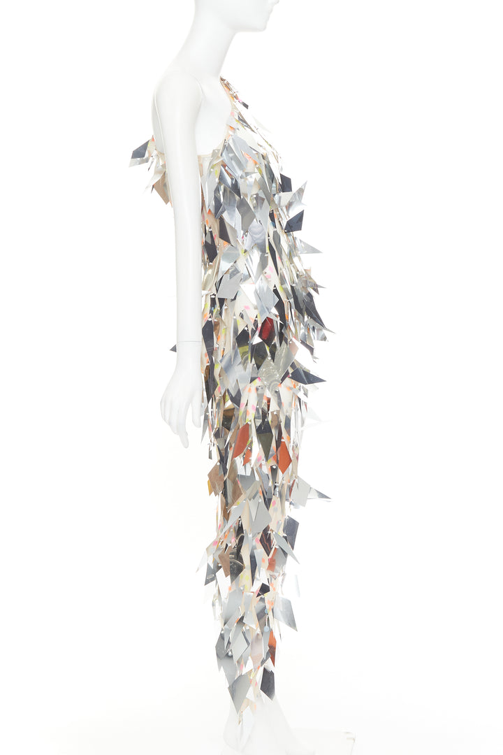 rare ALEXANDRE VAUTHIER COUTURE SS2023 Runway silver mirror mini dress