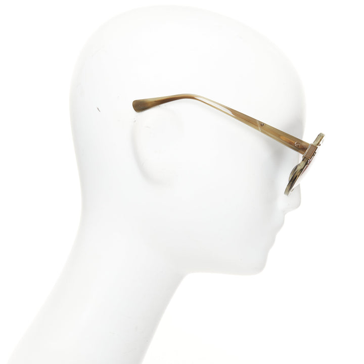 LANVIN 2012 SLN-505 print brushed metal hinge oversized butterfly sunglasses