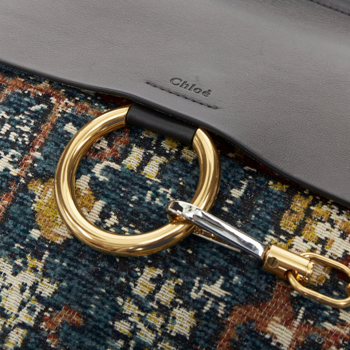 rare CHLOE 2016 Runway Faye Medium  multicolor tapestry leather  shoulder bag
