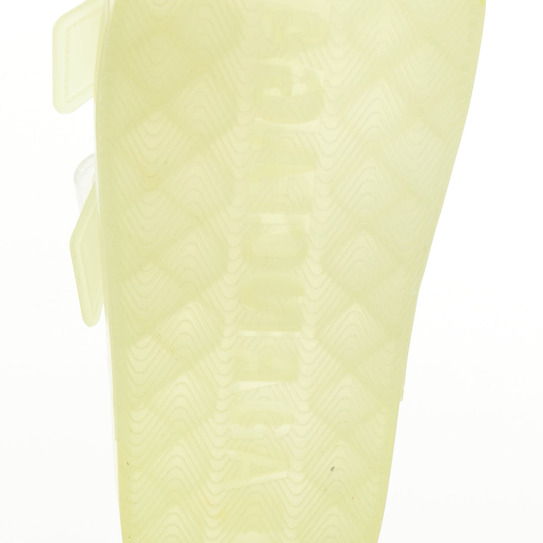 BALENCIAGA 2021 Mallorca transparent yellow rubber dual buckle slide sandal EU38
