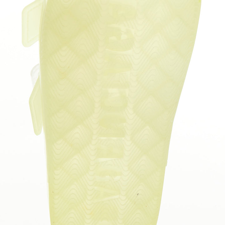 BALENCIAGA 2021 Mallorca transparent yellow rubber dual buckle slide sandal EU38