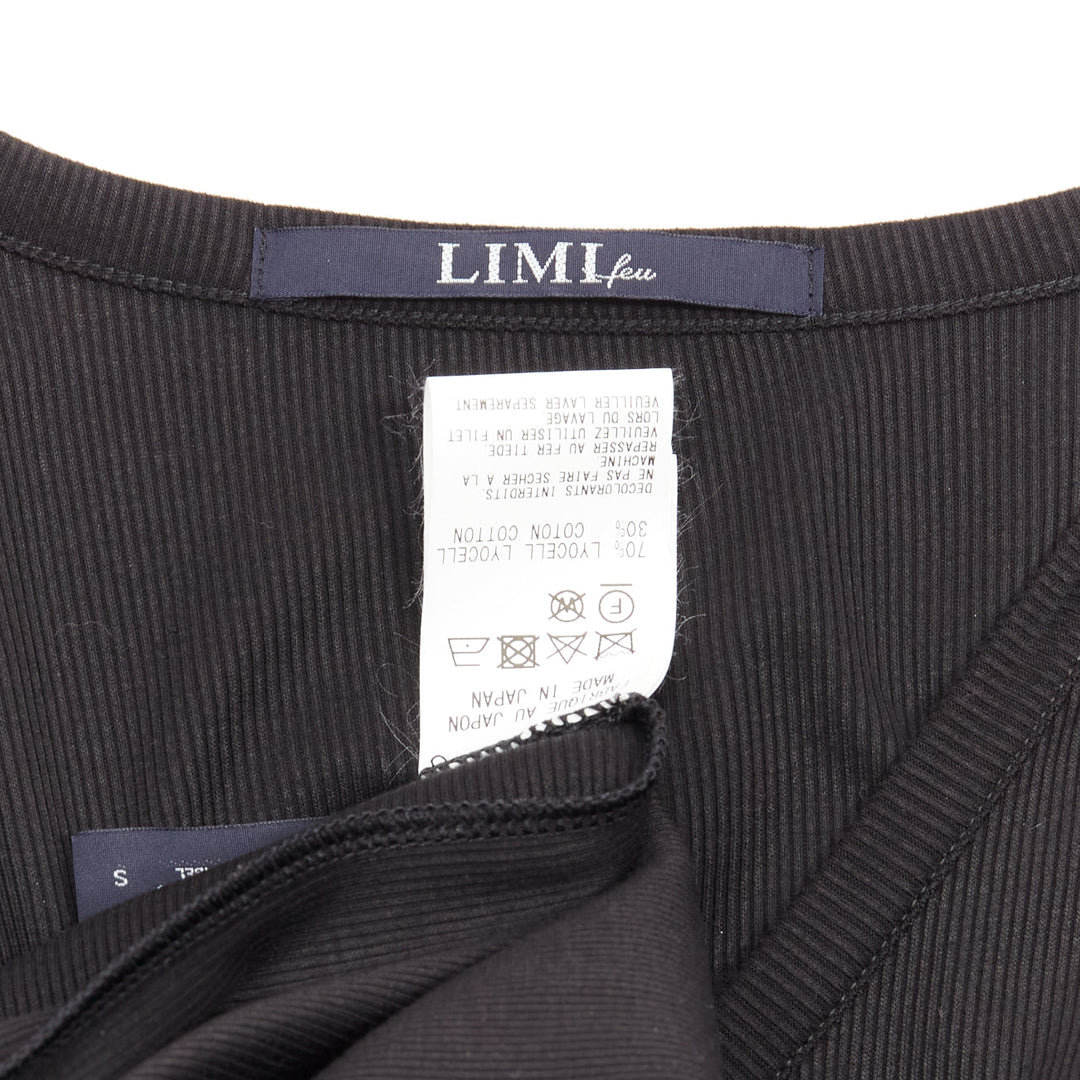 LIMI FEU black LF printed asymmetric sleeveless scoop neck tank dress S