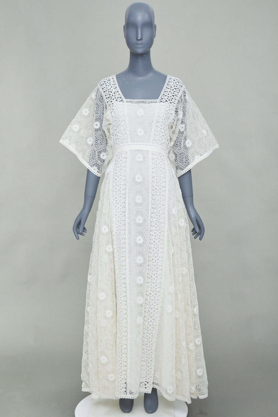 CHRISTIAN DIOR 2023 patchwork cutout floral embroidery lace maxi dress FR38 M