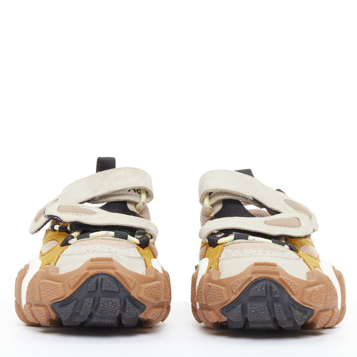 ACNE STUDIOS Bolzter Bryz yellow brown grey suede dad chunky sneakers EU38