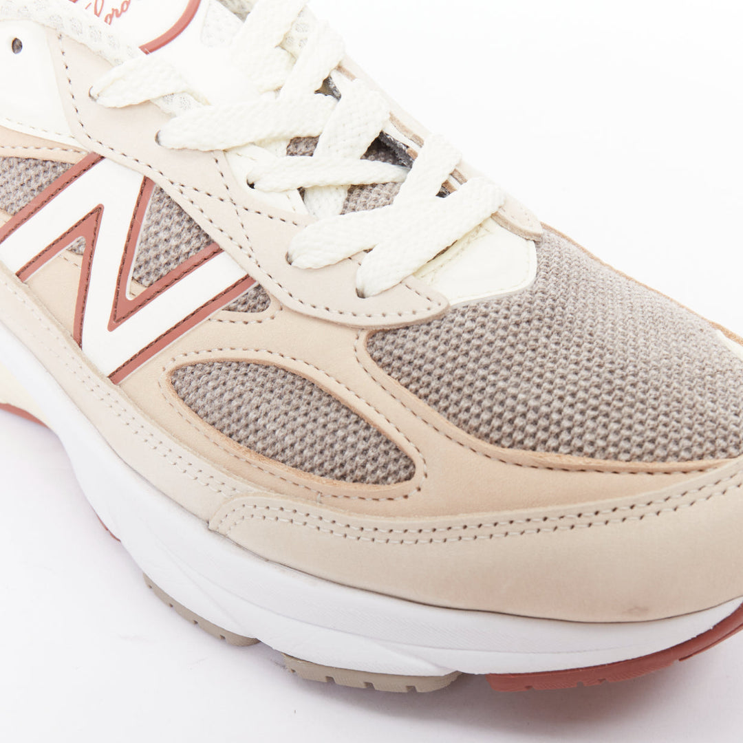 LORO PIANA New Balance 990V6 MiUSA Raw Cashew Limited beige patch sneakers US8.5
