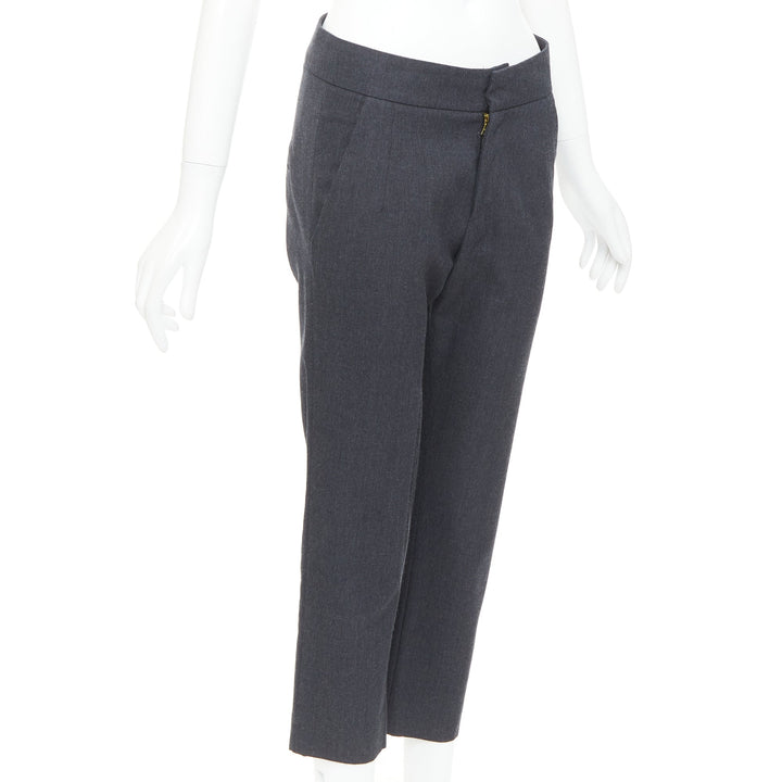 MARNI dark grey twill darted mid waisted cropped capri pants IT38 XS