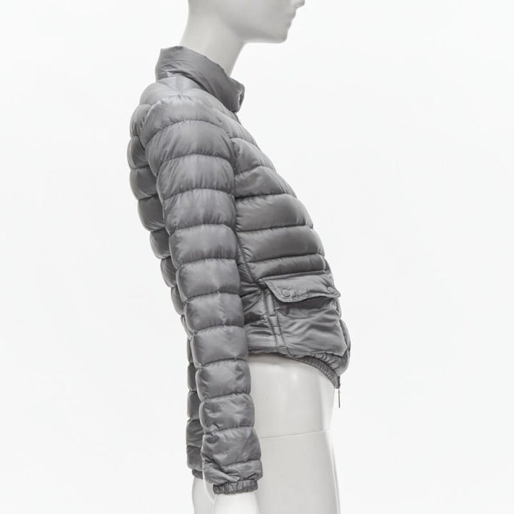 MONCLER Lans Giubbotto grey down feather padded puffer jacket US0 XS