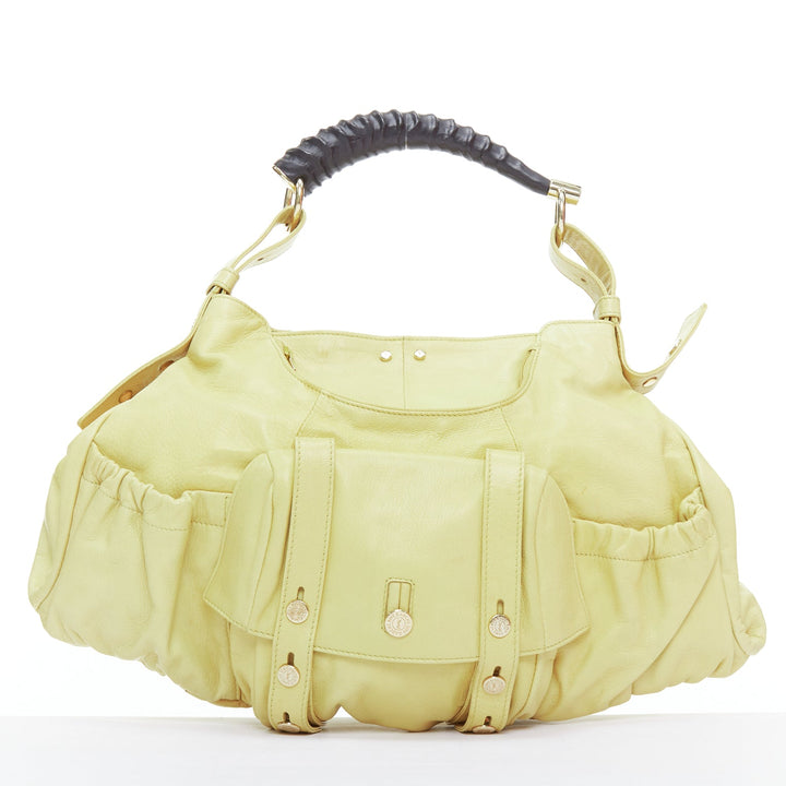 YVES SAINT LAURENT Mombasa butter yellow black horn shoulder bag