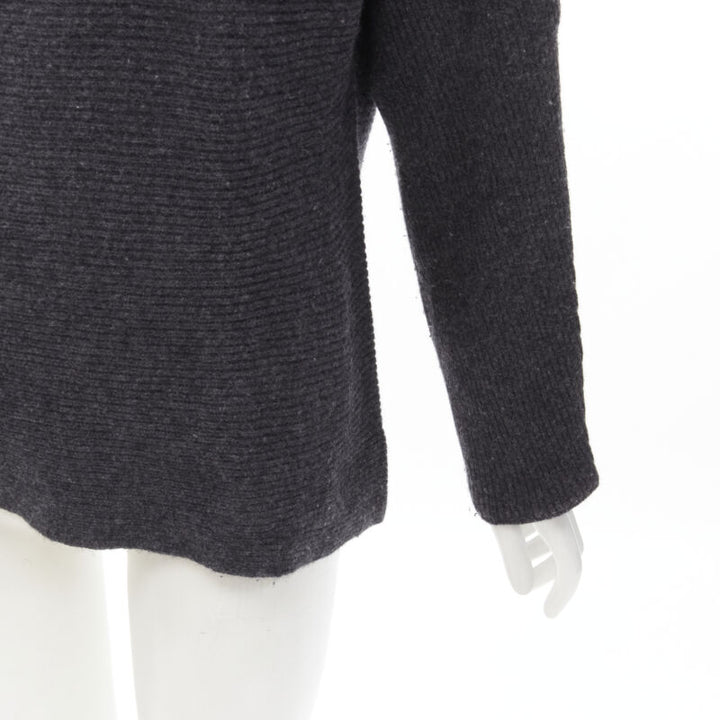 VINCE merino wool cashmere blend ribbed knit mock neck oversized sweater XS