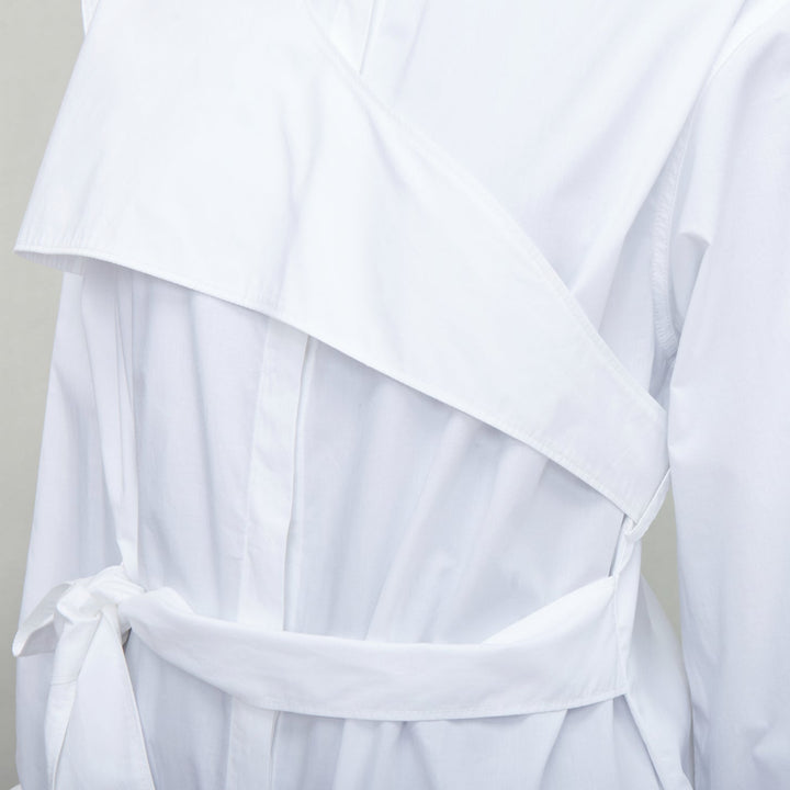 KIMHEKIM NG Belted white cotton asymmetric harness tie shirt FR36 S