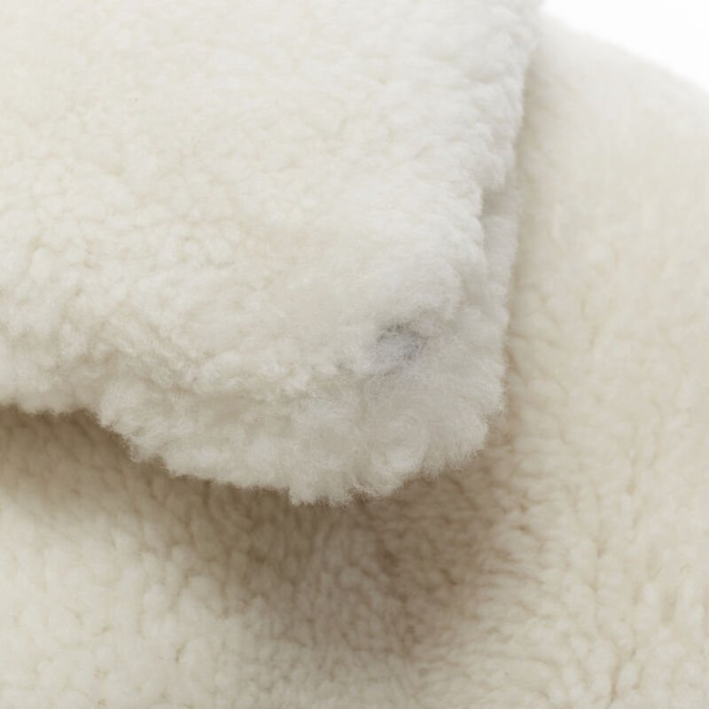 MARTIN GRANT 100% lambskin shearling white oversized Teddy winter coat  FR36 S