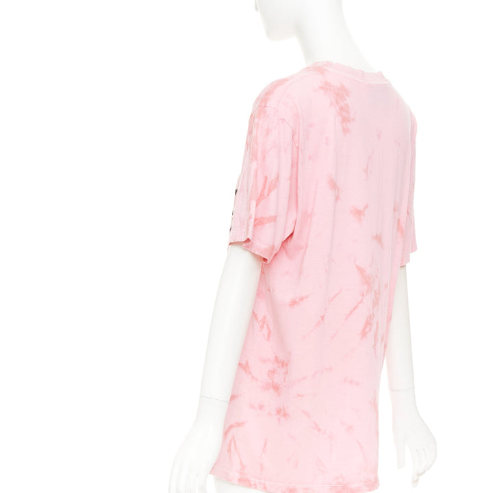 GUCCI 2017 pink tie-dye embroidered Koi fish oversized  t-shirt S