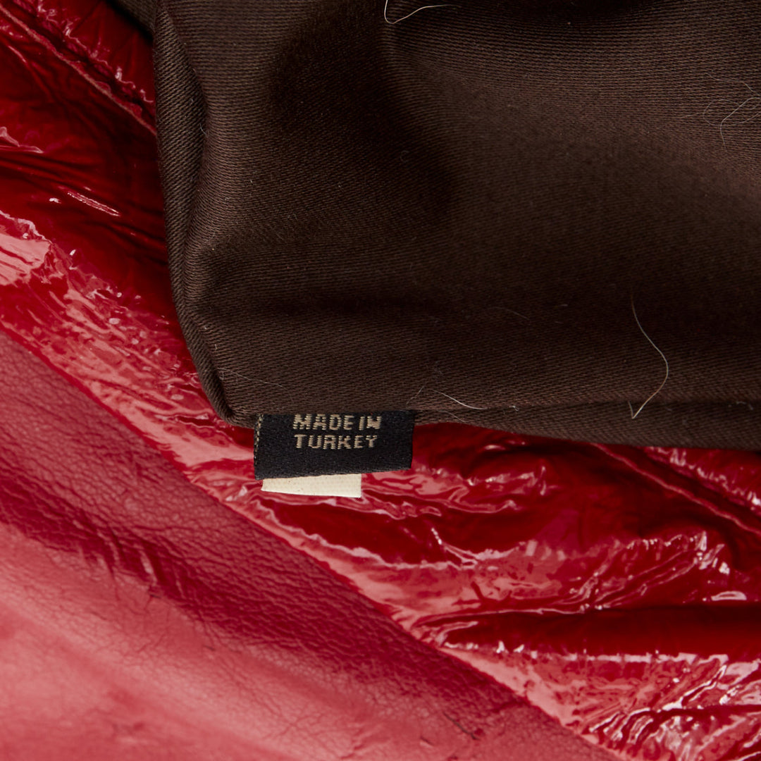 MIU MIU Coffer Hobo red Matelasse patent leather quilted crossbody bag