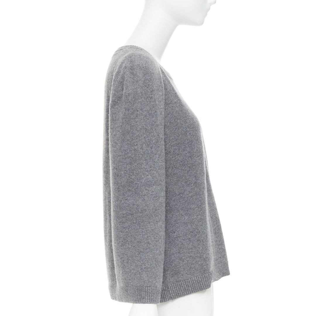 VALENTINO 100% cashmere grey cape back pullover sweater L