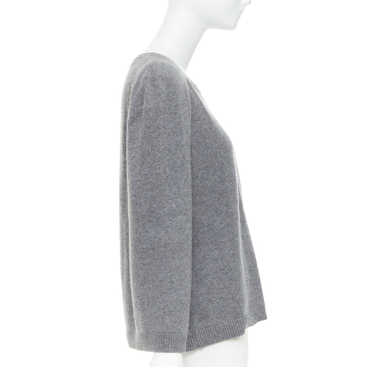 VALENTINO 100% cashmere grey cape back pullover sweater L