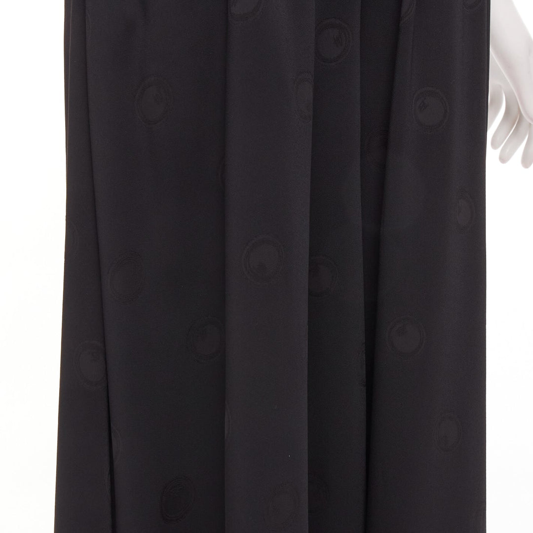 BRANDON MAXWELL black dotted print silk trimmed corset jumpsuit US0 XS