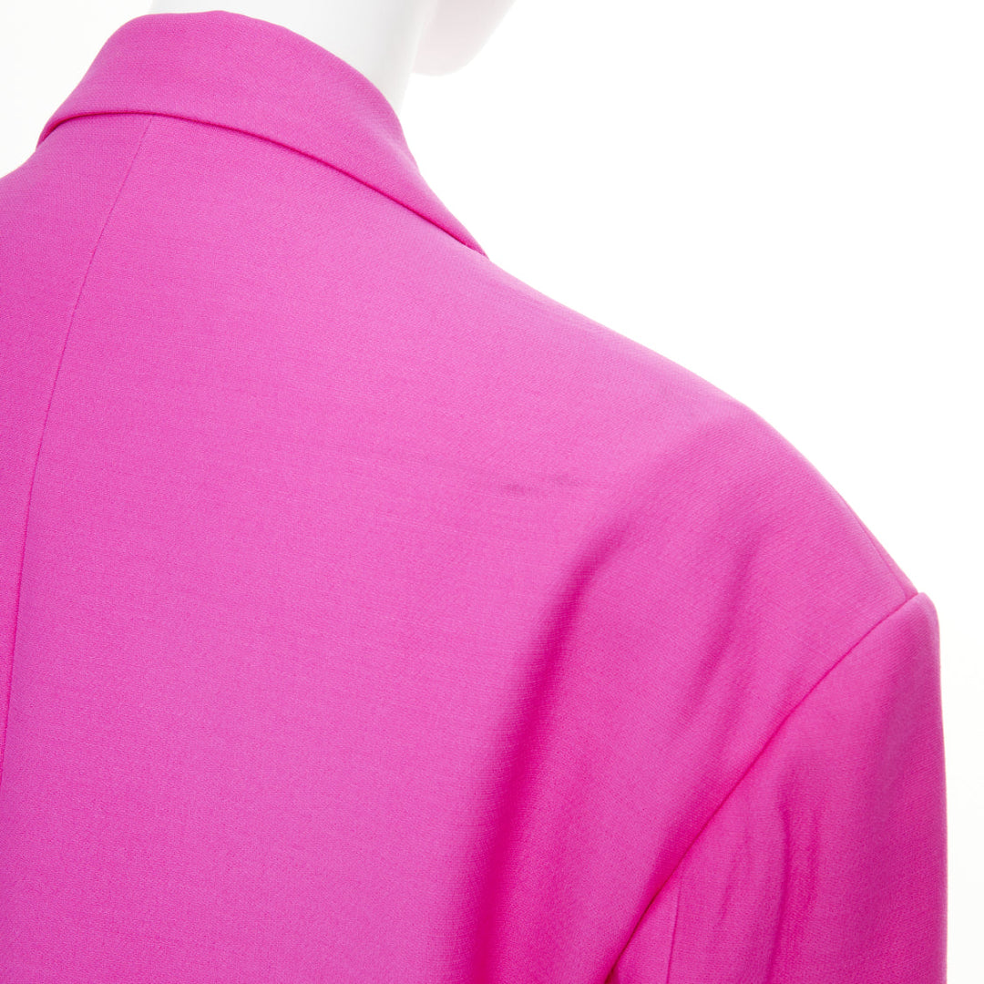 VALENTINO 2022 Runway Pink PP Oversized blazer pink wool silk jacket IT36 XS