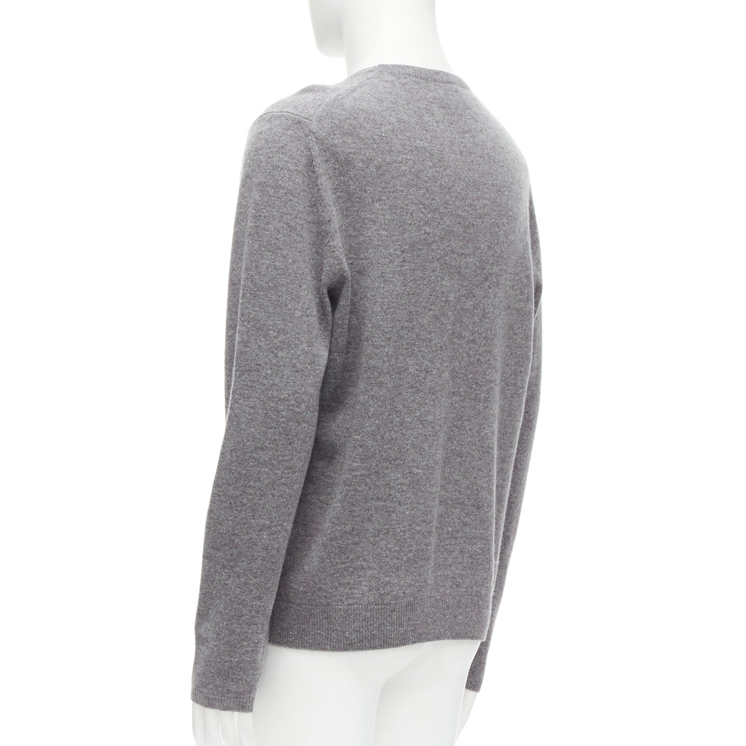 ACNE STUDIOS Dasher Face grey 100% wool long sleeves sweater XL