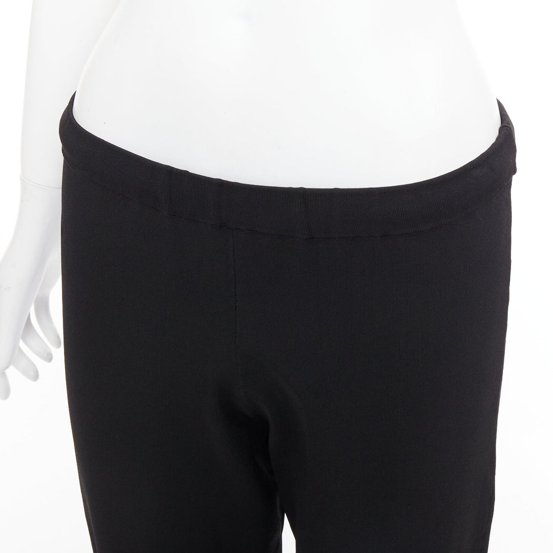 BALENCIAGA black hidden drawstring knee darts cropped jogger pants