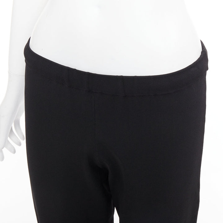 BALENCIAGA black hidden drawstring knee darts cropped jogger pants