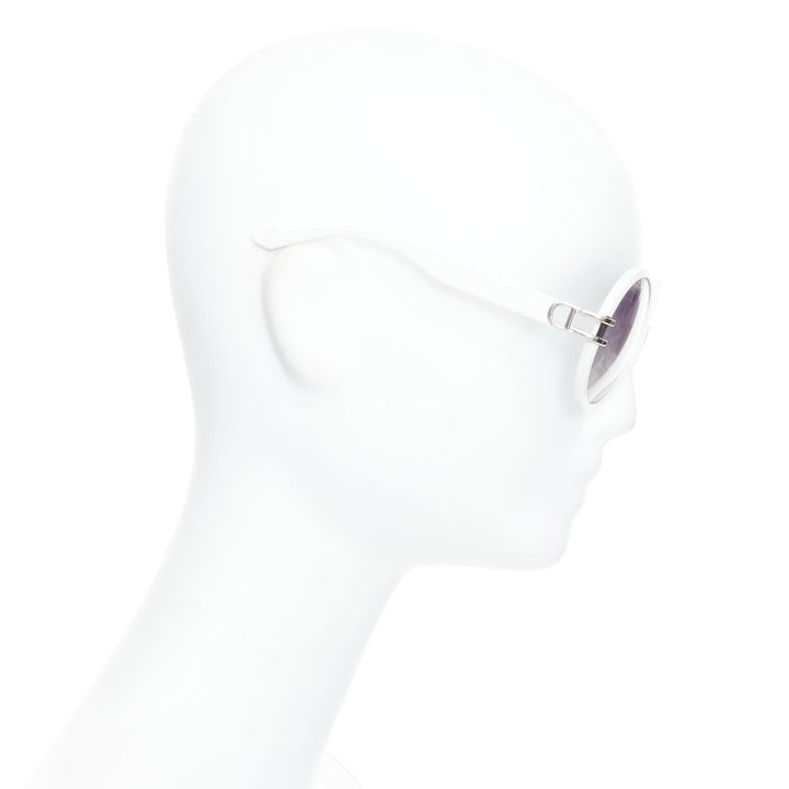 CHRISTIAN DIOR Josephine1 VK6VK white silver D logo oval sunglasses