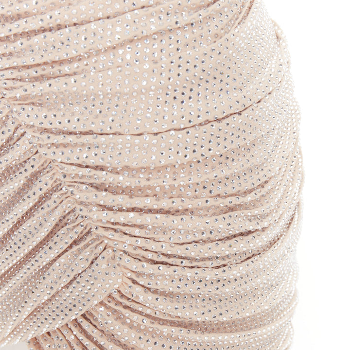 ALEXANDRE VAUTHIER 2023 Bridal ivory strass crystal bustier asymmetric dress