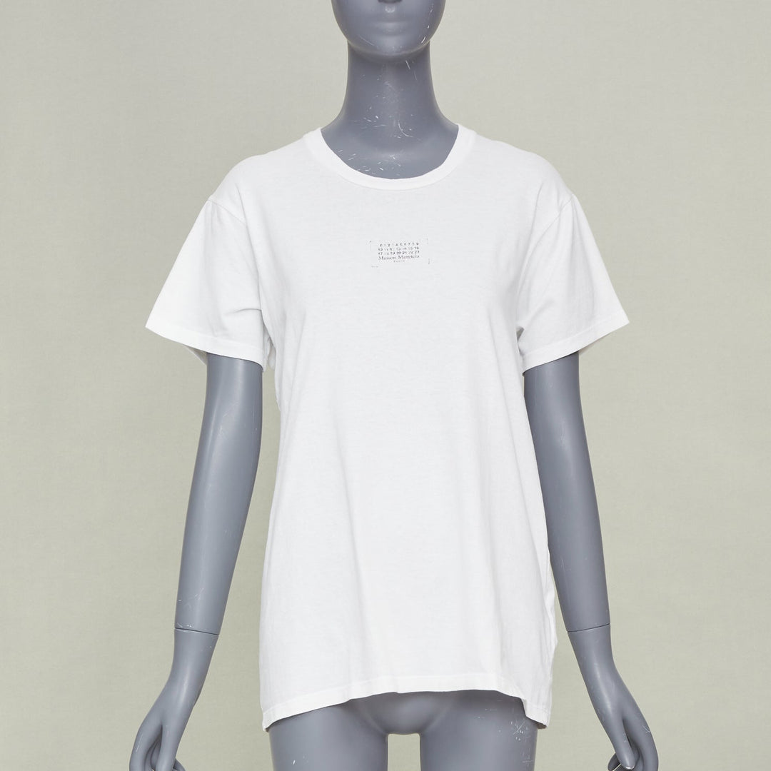 MAISON MARGIELA 2022 Numeric Logo Distortion Print casual white cotton tshirt S
