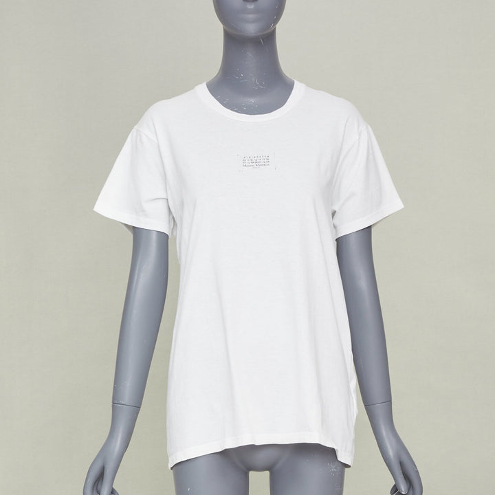 MAISON MARGIELA 2022 Numeric Logo Distortion Print casual white cotton tshirt S