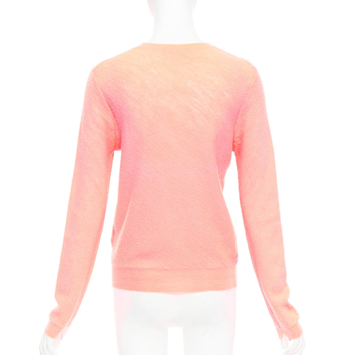 OLD CELINE Phoebe Philo neon coral pink wool knitted sweater S