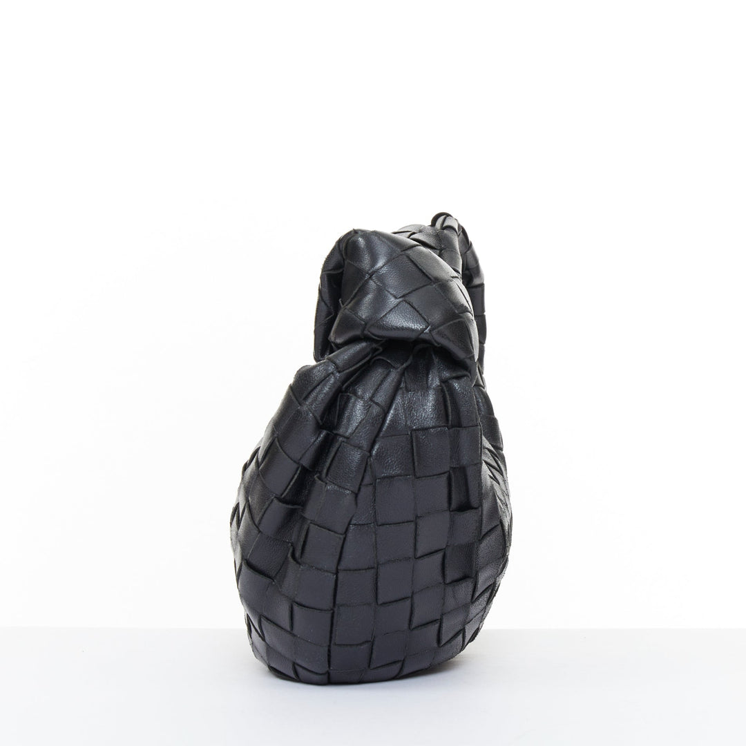 BOTTEGA VENETA 2020 Mini Jodie black Intrecciato nappa leather hobo handbag bag