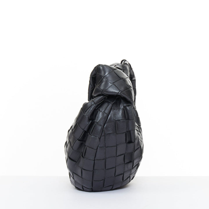 BOTTEGA VENETA 2020 Mini Jodie black Intrecciato nappa leather hobo handbag bag