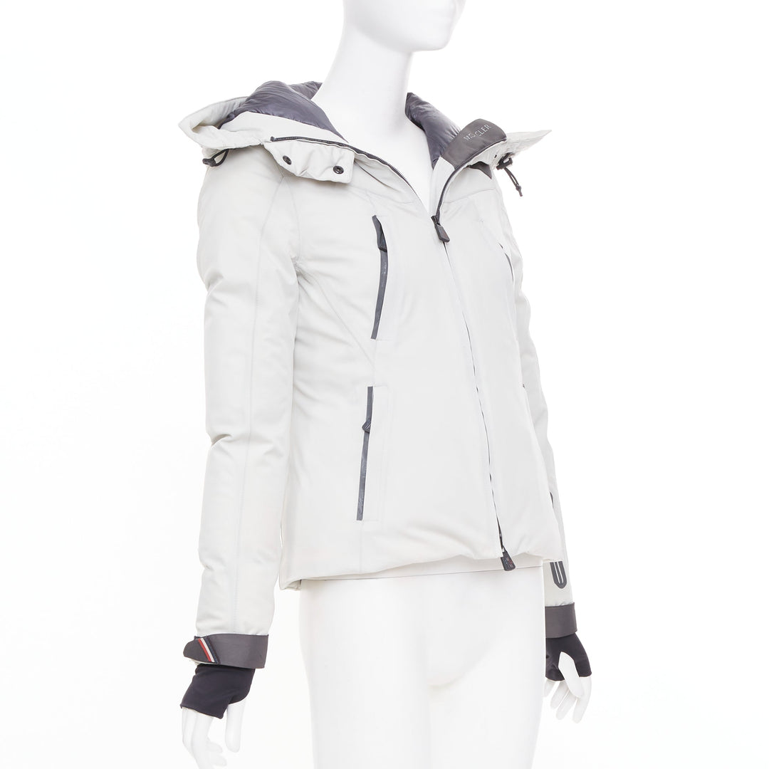 MONCLER GRENOBLE Reidberger Giubbotto grey down puffer ski jacket Sz 0 XS