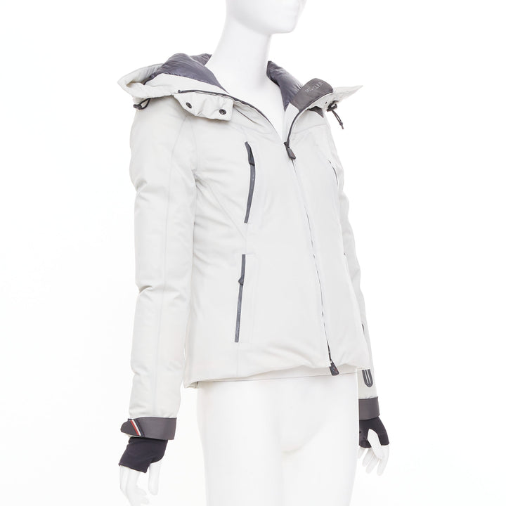 MONCLER GRENOBLE Reidberger Giubbotto grey down puffer ski jacket Sz 0 XS