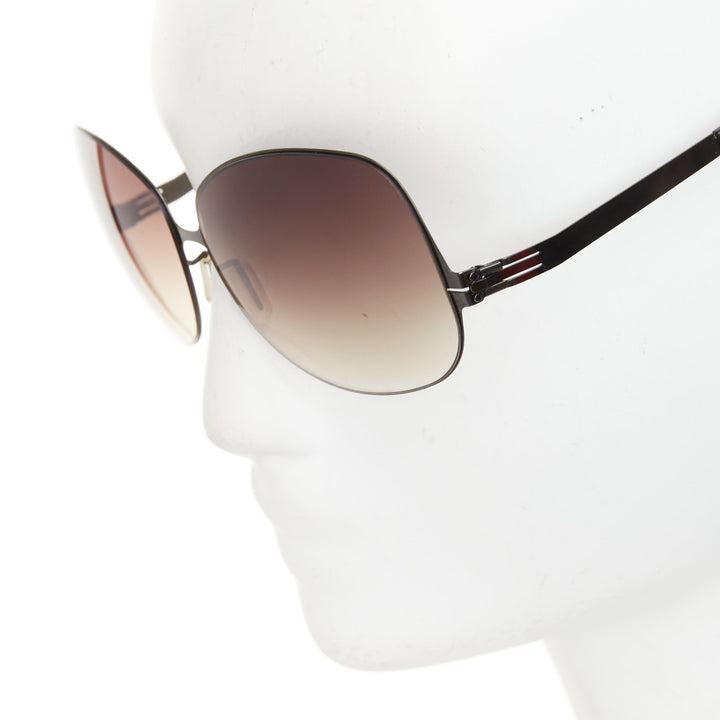 IC BERLIN Tres Chic Mercredi brown gradient lens butterfly metal sunglasses